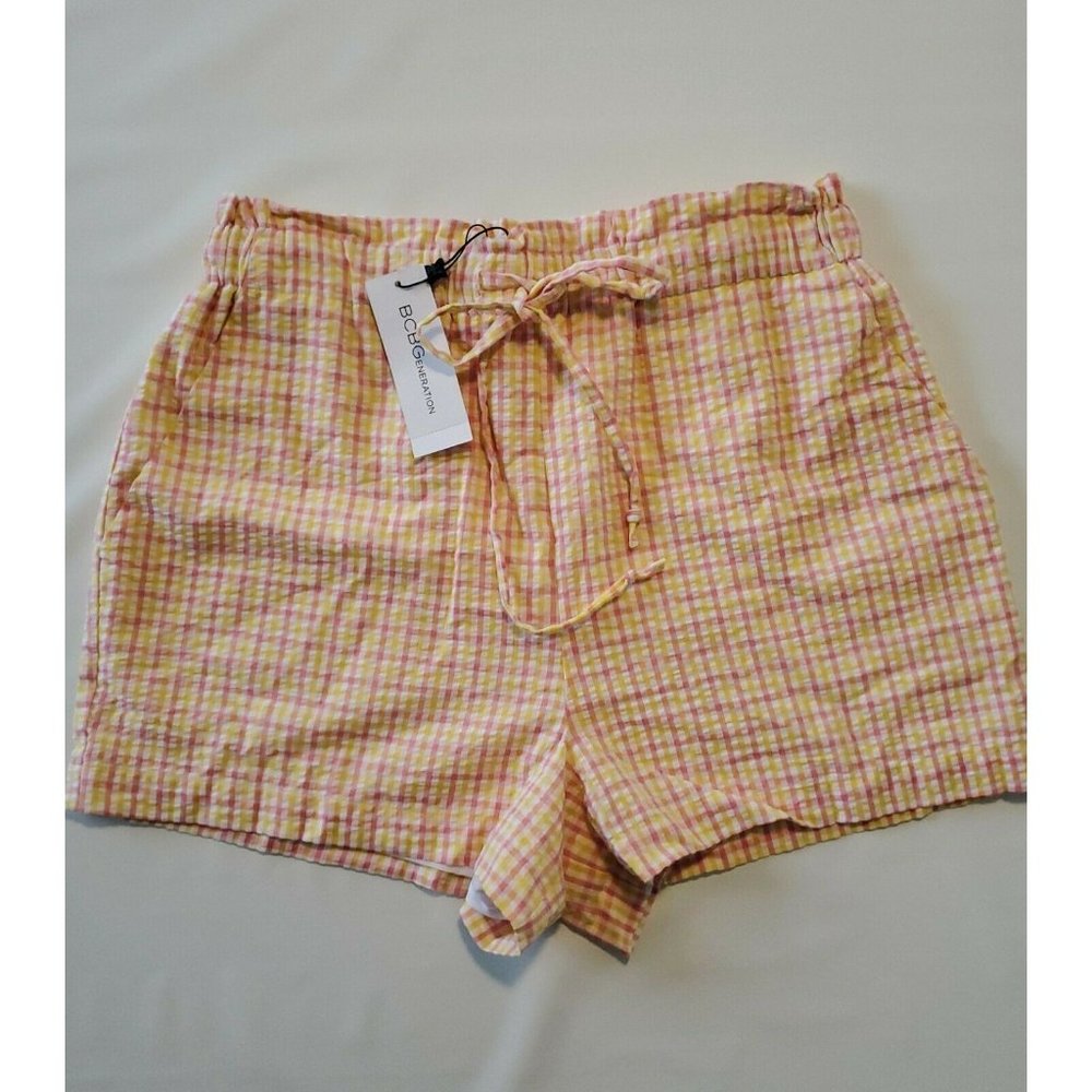 BCBGeneration Seersucker Paperbag Waist Lined Sm